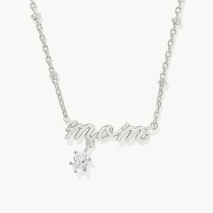 New Kendra Scott Silver Mom Necklace with Crystal Charm pendant Rhinestone